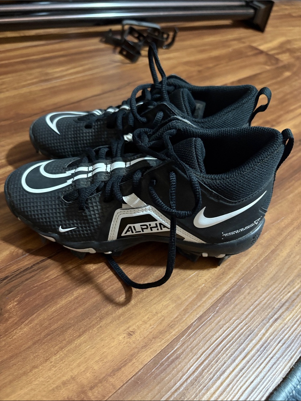 Nike Kids Black and White Alpha Sports Cleats
